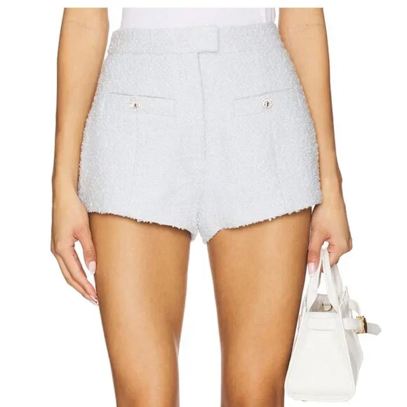 NWT Loves + Friends Revolve Balle Vest + Short Set of 2 Baby Blue Small Tweed